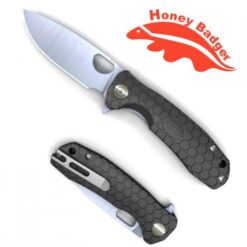 Knife Drop Point Large Black Honey Badger