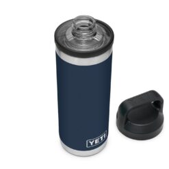Yeti Rambler Bottle 18oz Chug Navy V2 5 191416 Chug Inline Campaign Website Assets Rambler 18oz Bottle Chug Cap Overhead Quarter Lid Off Navy 1680x1024 1615427926970