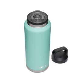 Yeti Rambler Bottle 46oz V2 Seafoam 4 200566 Drinkwater Product Launch 46oz Bottle Front Quarter Overhead Lid Off Seafoam 1680x1024 1613963103404