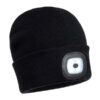 Beanie with LED Head Lamp Black Hard Unit
