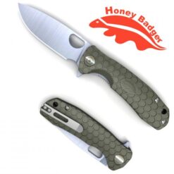 Knife Drop Point Medium Green - Honey Badger