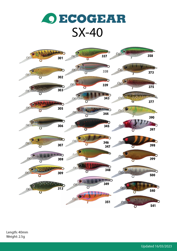 Lure SX40F 377 Stubby Minnow - Ecogear - Down South Camping