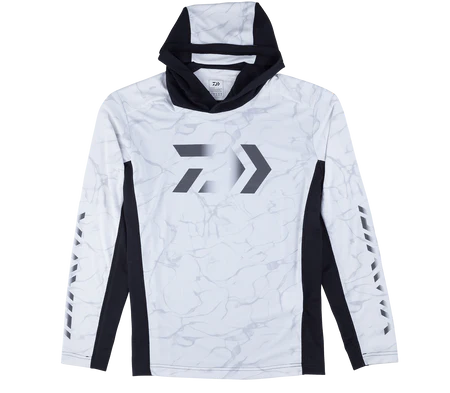 Hoodie Long Sleeve Fishing Jersey Splash White XL - Daiwa - Down South  Camping & Outdoors