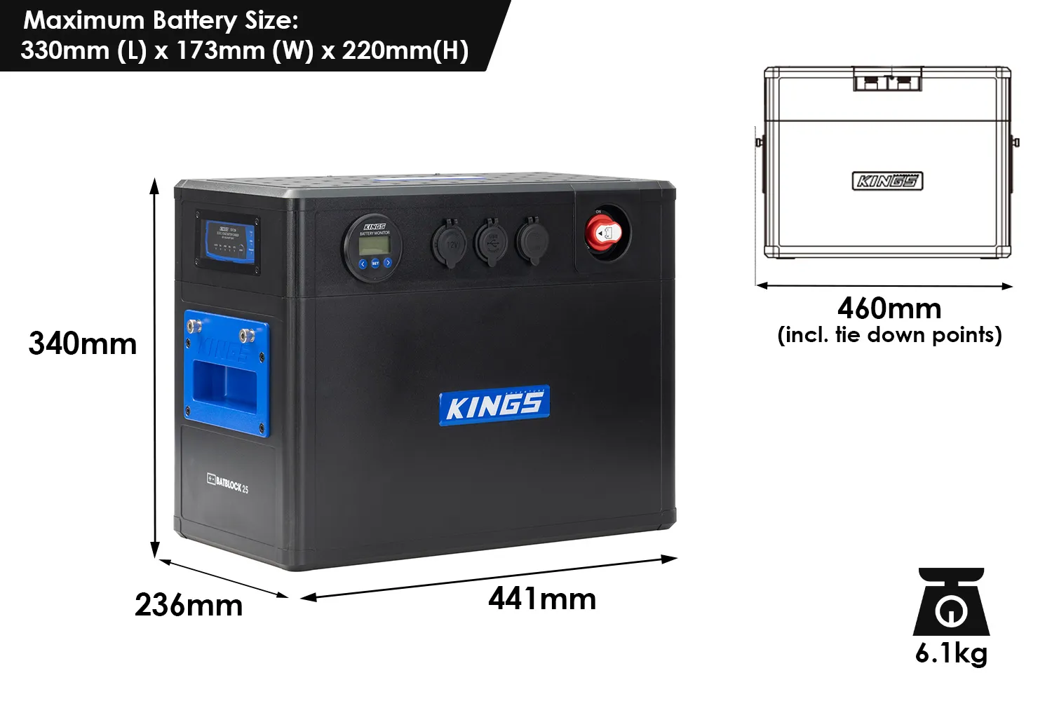Battery Block 25 Plug and Play -12V - Kings 3 Battery Block 25 Plug and Play -12V  - Kings