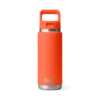 Yeti Rambler Bottle 26oz Straw Papaya