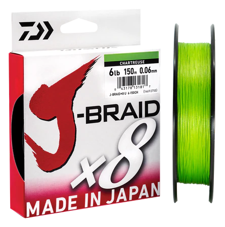Braid J-Braid X8 20lb 150m Chartreuse Daiwa 3 Braid J-Braid X8 20lb 150m Chartreuse Daiwa