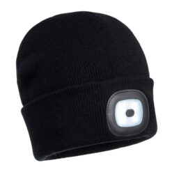 Beanie with LED Head Lamp Black Hard Unit