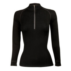 Thermals Poly Top L Long Sleeve 1/4 Zip Black Sherpa