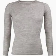 Merino Long Sleeve Raglan Top Silver Sherpa