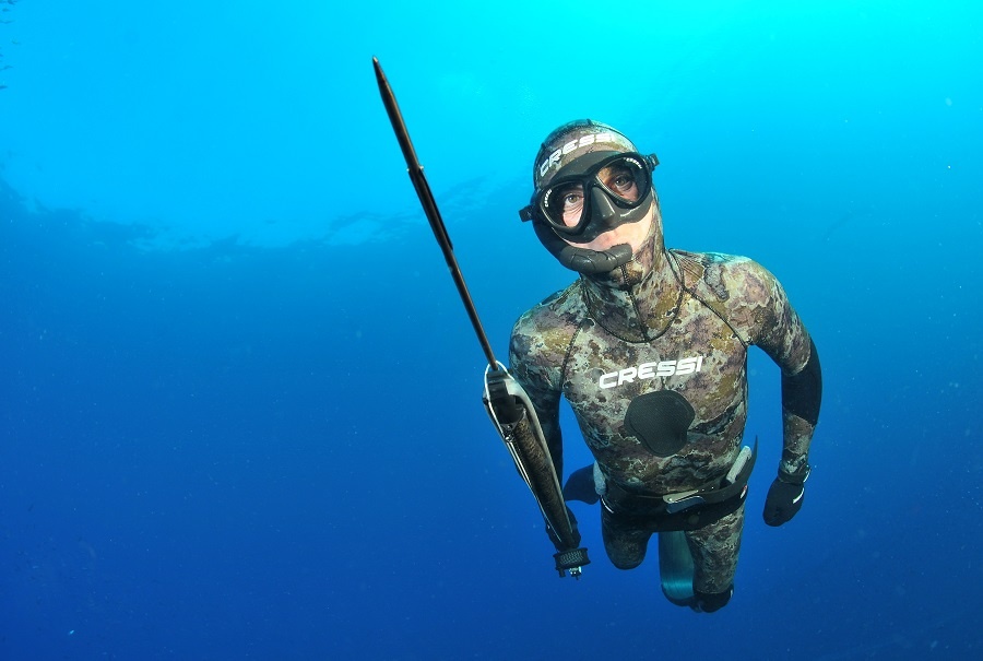 Man Spearfishing